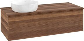 V&B Waschtischunterschrank Antao mit Frontstruktur und Beleuchtung in Walnut, B/T/H: 120 x 50 x 36 cm - Bild 1