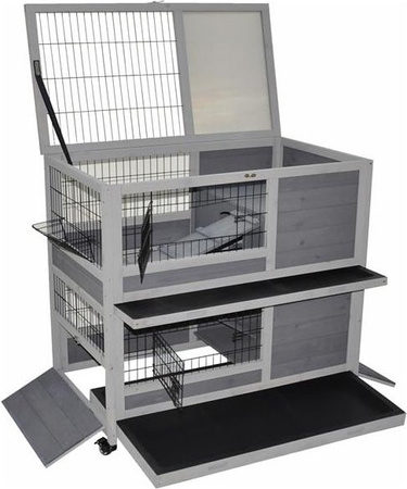 Nanook Indoor Kleintierstall Belinda grau B/T/H: 90 x 53 x 95 cm