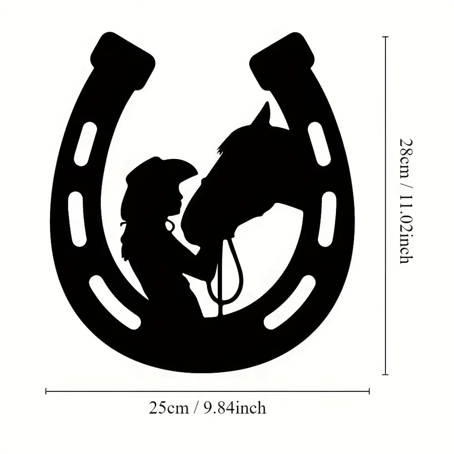CIFBUY Wandkunstschild aus Metall in Schwarz mit Hufeisen-Motiv im Vintage-Design - Bild 2