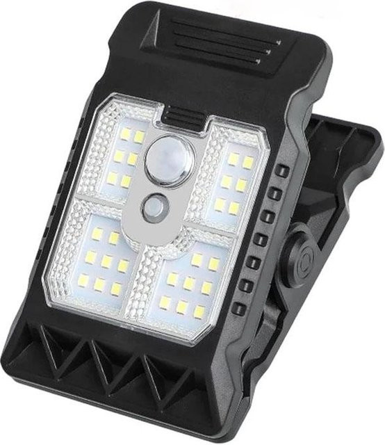 Meiteai-Home Solar-Clip-Leuchte mit Bewegungssensor, dimmbar und wasserdicht, Schwarz - Bild 1