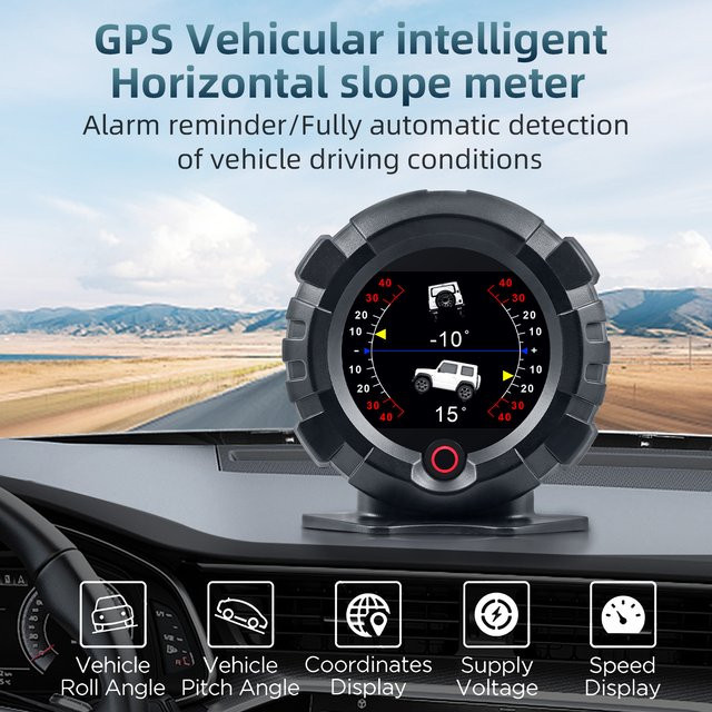 ZMFJH X95 Auto GPS Digital Head Up Display mit Neigungsmesser, Tachometer und Höhenmesser in Schwarz - Bild 1