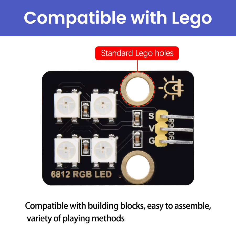 Keyestudio 6812 RGB-Modul mit SMD 5050 LED-Bausteinen kompatibel mit Arduino Raspberry Pi Micro-Bit und LEGO - Bild 2
