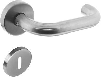 Intersteel Türdrücker mit runden Rosetten in Silber und Edelstahl-Optik, Durchmesser: 50 mm, Dicke: 10 mm - Bild 1