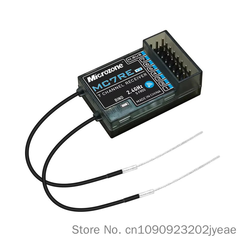 Microzone MC7RE-V2 Empfänger 6-Kanal für MC6RE MC7RB und Controller Sender MC6C MC8B für RC Flugzeuge und Drohnen, Schwarz - Bild 3
