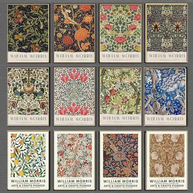 Potdemiel Wandbild William Morris Museum Serie Vintage Floral Canvas Poster in Mehrfarbig - Bild 2