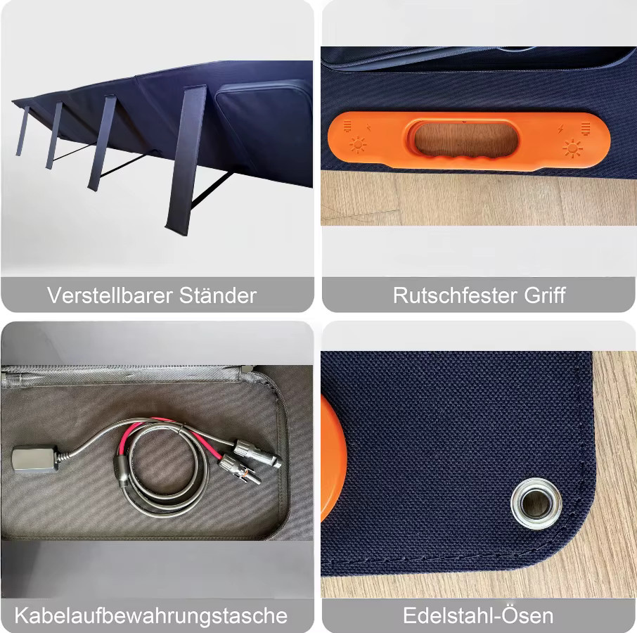 JINGYANGPV Tragbares faltbares Monokristallines Solarpanel 180W 18V mit 23,4% Effizienz, Wasserdichtes Solarladegerät-Set für Powerstation, Laptop, Wohnmobil und Camping - Bild 3