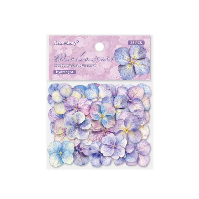 25 Stück handgezeichnete Blumenaufkleber in Multicolour für Scrapbooking und DIY-Albumdekoration aus Papier - Bild 4