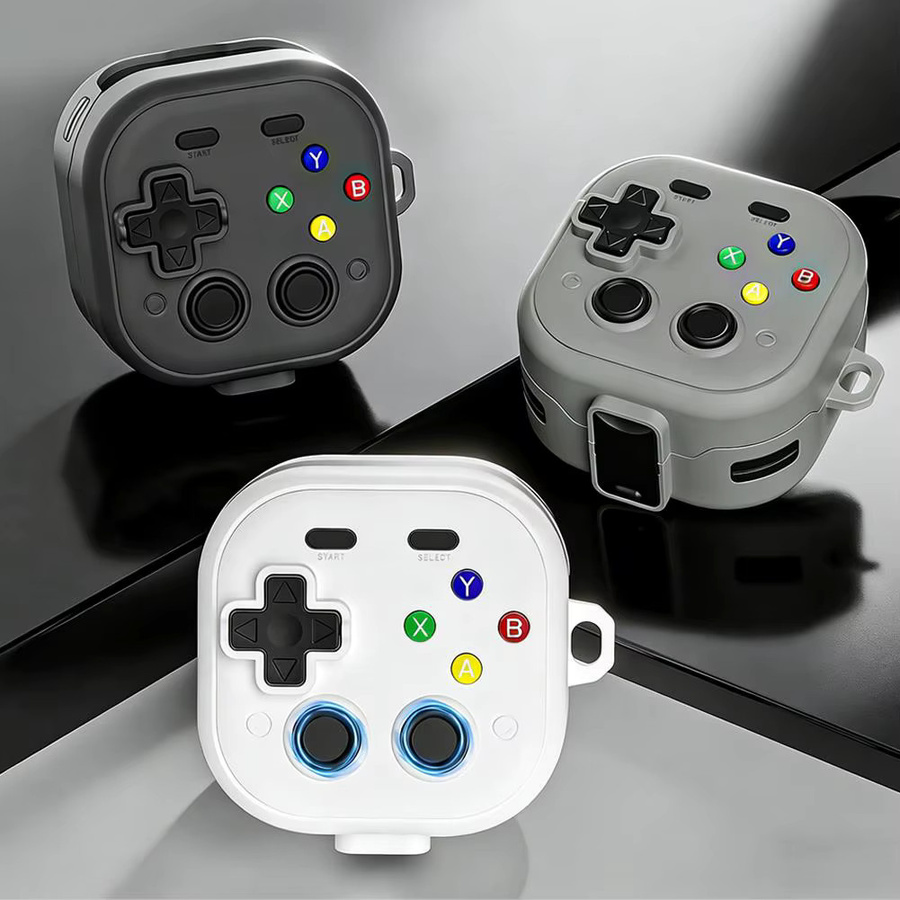 Samsung Galaxy Buds 4 Pro / Buds 4 Schutzhülle im 2-in-1 Game-Player-Design aus weichem TPU in Schwarz inklusive Reinigungsset - Bild 5