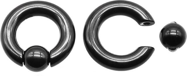 Captive Bead Ring, Edelstahl, Schwarz, Unisex - Bild 1
