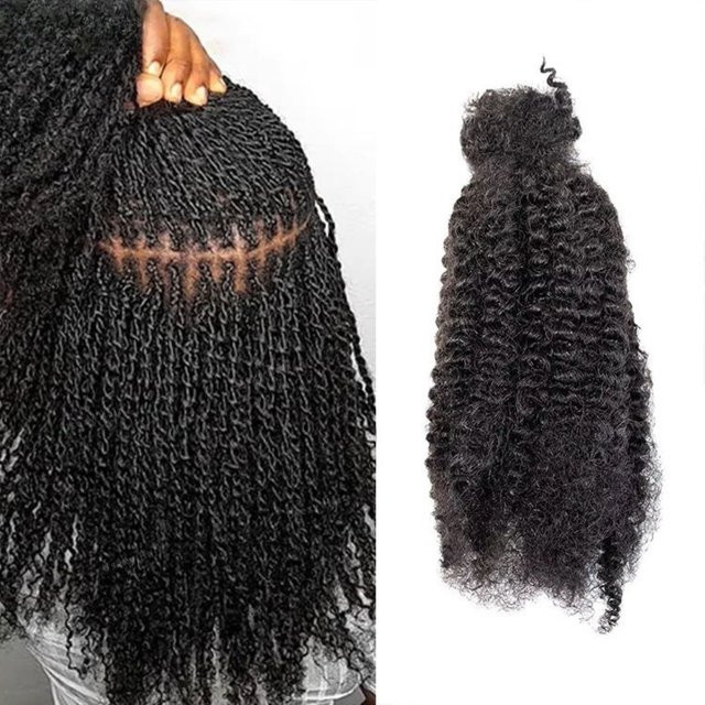 Lolely Dream Afro Kinky Bulk Echthaar Mini Twist Dreadlock, 50g, Unbehandelt - Bild 1