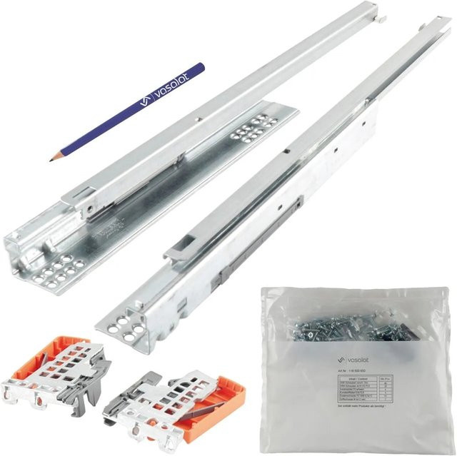 Blum Tandem Teilauszug Set mit Soft-Close und Kupplung, Silber, Länge: 550 mm, Tragkraft bis 30 kg - Bild 1