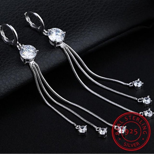 YIRAN Jewelry Ohrringe, 925 Sterlingsilber, Zirkonia-Tropfen, Damen - Bild 1