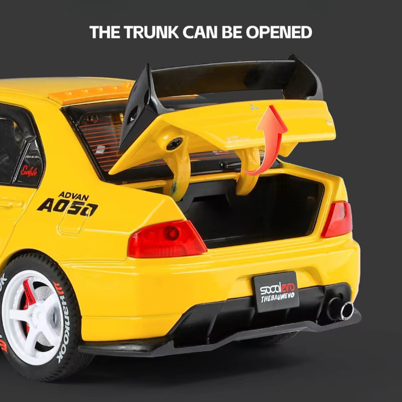 MINI AUTO Lancer EVO IX Sportwagen Modell, 1:24, mit Licht und Sound, Metall - Bild 4