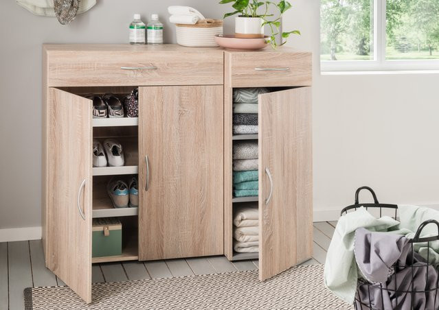 Schuhschrank MULTIRAUMKONZEPT von wimex in Dekor Eiche Braun, B/T/H: 80 x 40 x 98 cm - Bild 1
