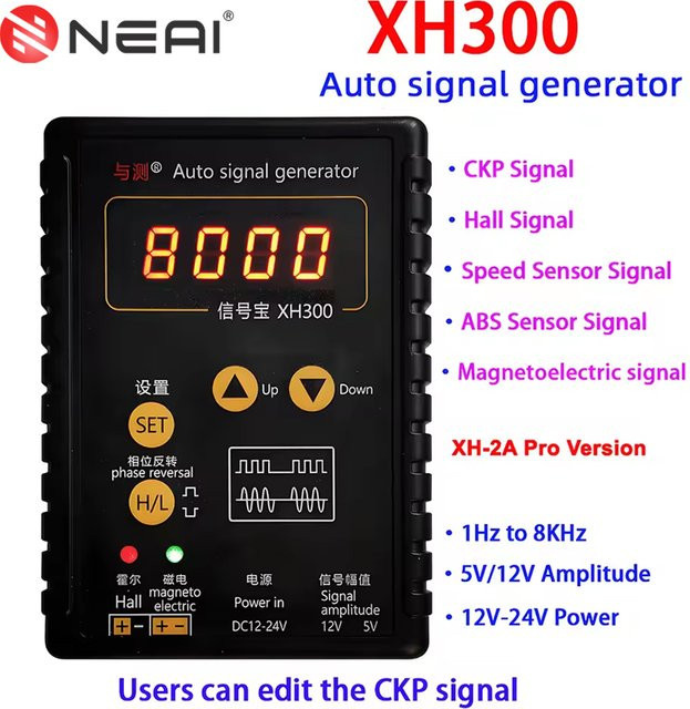 NEAI XH300 Auto Signal Generator XH-2 Fahrzeug Hall Sensor Kurbelwelle Position Sensor Simulator in Schwarz, 1Hz bis 8KHz Ausgang - Bild 1