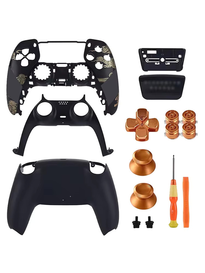 inRobert Monkey King Gehäuse für PS5-Controller, vordere und hintere Abdeckung in Schwarz oder Transparent, Ersatz für BDM-010, BDM-020, BDM-030, BDM-040 und BDM-050 - Bild 2