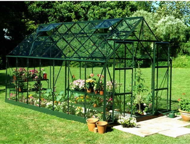 Halls Gewächshaus Magnum 148 in Grün mit Sicherheitsglas und 11,5 m² Anbaufläche - Bild 1