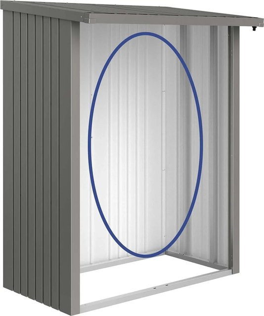 Biohort Rückwand für Kaminholzregal WoodStock 150 in Quarzgrau-Metallic - Bild 1