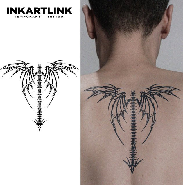 INKARTLINK Temporärer Tattoo-Aufkleber Tintenflügel, wasserfest, semi-permanent - Bild 1