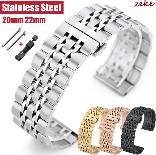crazyband Uhrenarmband Edelstahl, Silber, Unisex, 20 mm, 22 mm - Bild 1