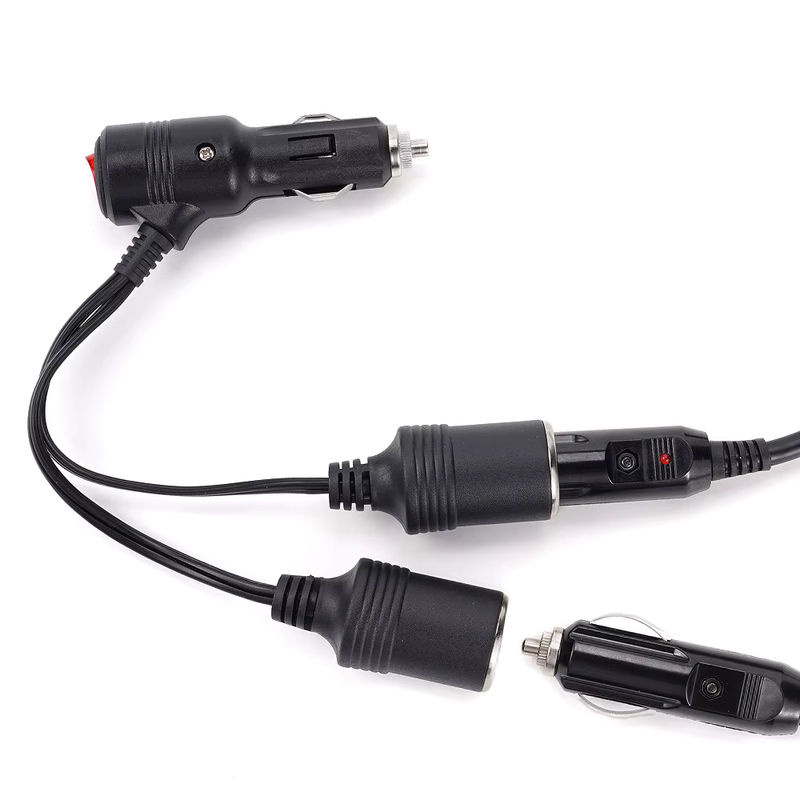 HulitTop Auto-Zigarettenanzünder Y-Splitter Adapter mit Ein- und Ausschalter, 1 Stecker auf 2 Buchsen, 15A, 12V/24V, Schwarz - Bild 3