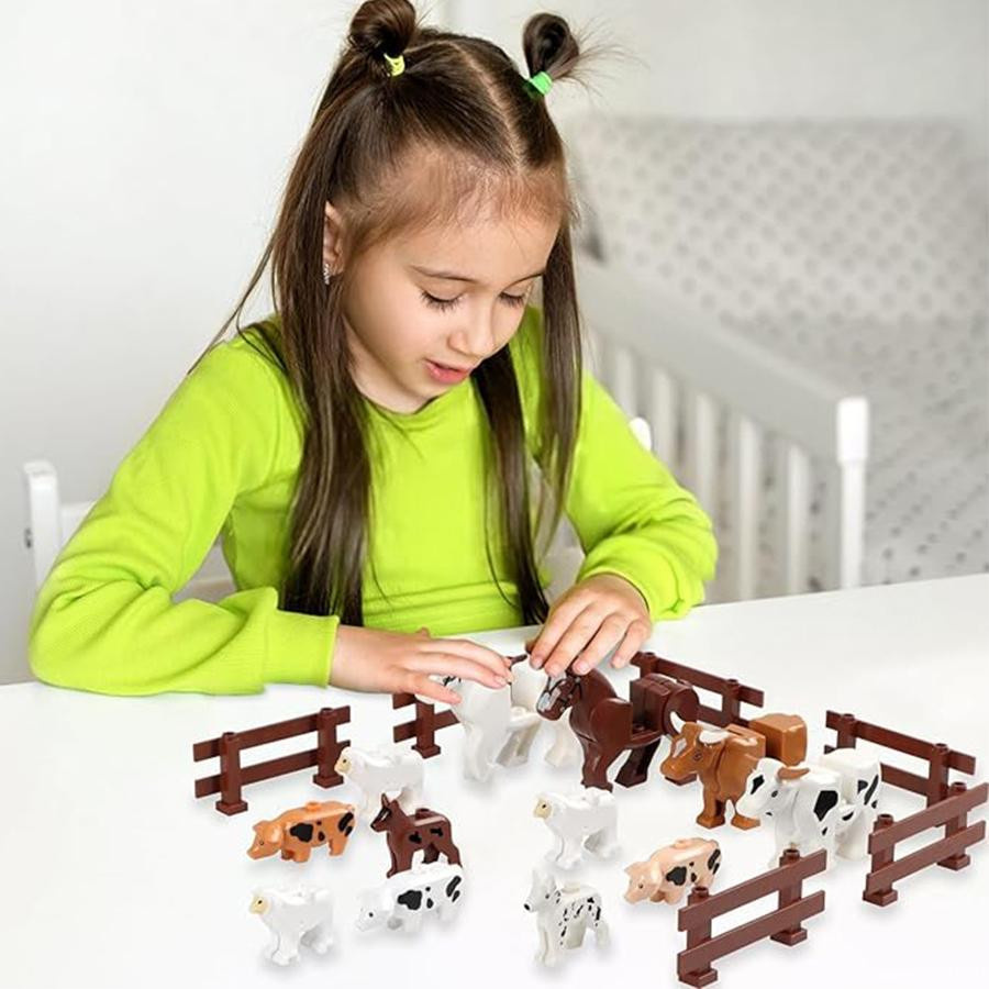 Bauernhoftiere Bausteinsets Zubehör 18-teiliges Set - Bild 1