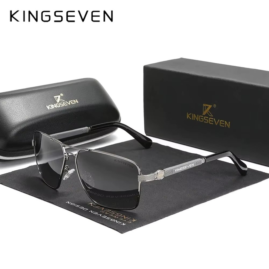 Kings even design Sonnenbrille, Vollrand, Metall, Unisex, polarisiert - Bild 3
