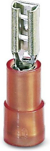 Phoenix Contact 3240052 Flachsteckhülse Teilisoliert Rot, 100 Stück, Steckbreite: 6,3 mm, Steckdicke: 0,8 mm, 180 Grad - Bild 1