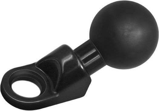 Ram Mount Stützbasis mit abgewinkeltem Bolzenkopf und 1 Zoll 25 mm Kugeladapter für Motorrad-Rückspiegelhalterung in Schwarz - Bild 1