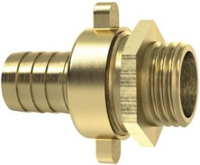 Riegler Standrohrverschraubung aus Messing in Gold, G 1 AGx25, Mutter 1 1/4 Zoll, flach und leicht - Bild 1