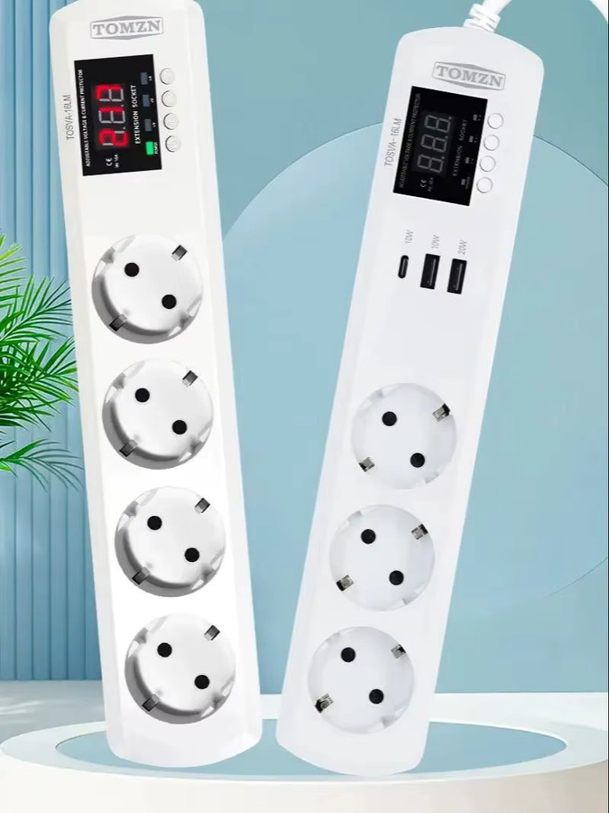 TOMZN TOSVA-16LM Überspannungsschutz mit 4 AC-Steckdosen und USB Typ-C in Weiß - Bild 3