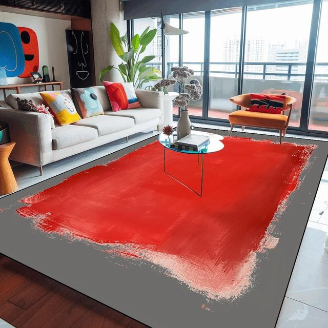 Rutschfester Druckteppich mit modernem Farbverlauf von Wucifang Jewelry für Wohnzimmer und Schlafzimmer, B/T: 60 x 90 cm - Bild 1