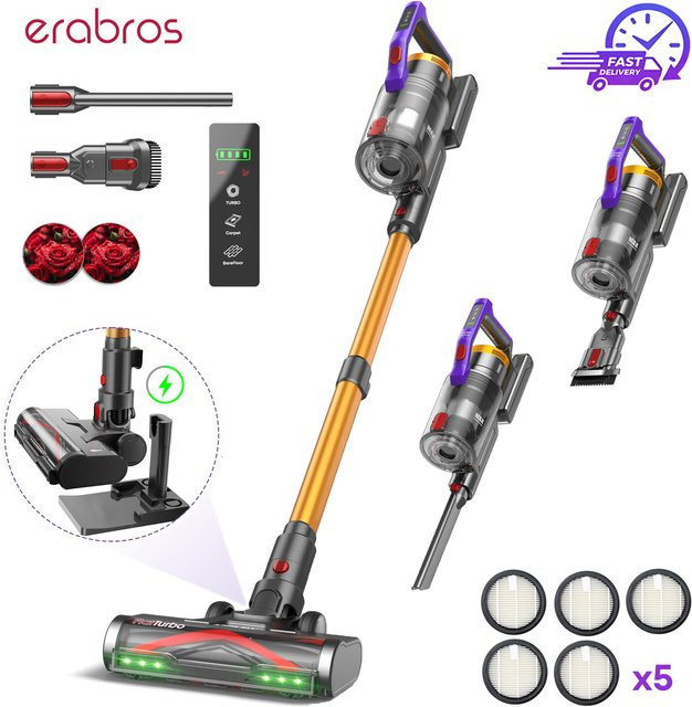 Erabros EV7 Akku-Stielstaubsauger mit 70KPa Saugleistung, 550W Motor, Ladestation und Aromadesign in Multicolour - Bild 1