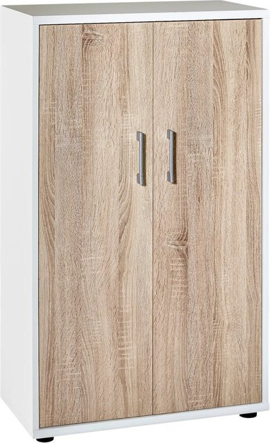 Möbelpartner Aktenschrank Tiger Medium Weiß mit 2 Flügeltüren und internen Regalböden, Höhe: 110 cm, Breite: 65 cm, Tiefe: 34 cm - Bild 1