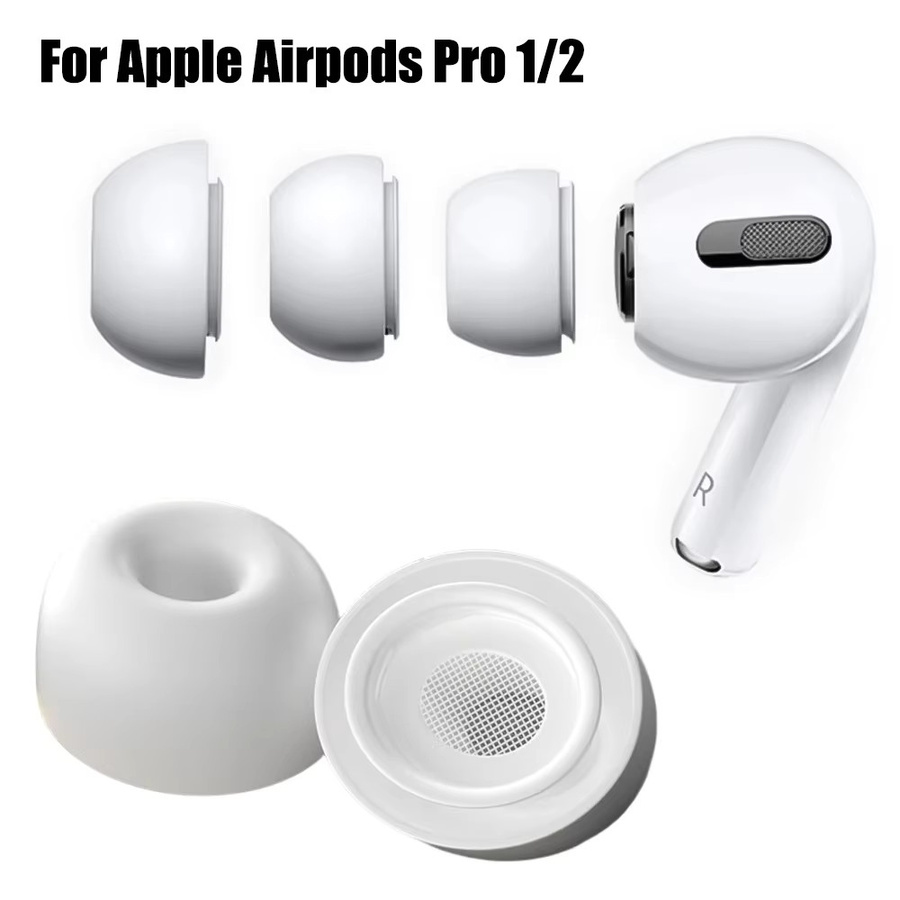 2er-Set Silikon Ohrstöpsel für Apple AirPods Pro 1 und 2 in Weiß, verschiedene Größen XS bis L - Bild 2