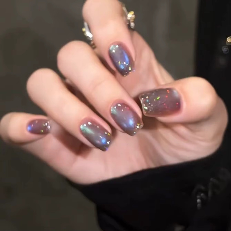 STERN Katzenaugen-Gel-Nagellack, blau-violett, schimmernd - Bild 4