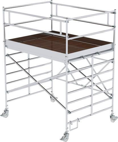 MUNK Günzburger Steigtechnik Klappgerüst aus Aluminium in Silber, Arbeitshöhe: 4,4 m, Plattformhöhe: 2,35 m, Länge: 2,45 m - Bild 1