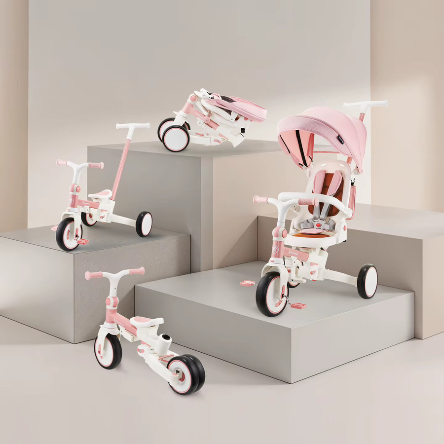HyperMotion Dreirad Tobi Forest Pink, 8 in 1 Multifunktional, ab 1 Jahr - Bild 2