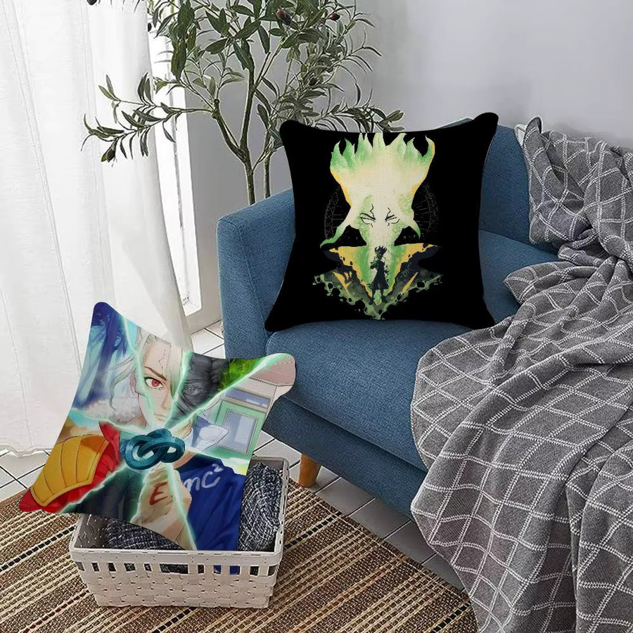 Anime Dr. Stone Kissenbezug für Sofa und Heimdekoration, quadratisch, B/B/H: 30 x 30 x 30 cm, mehrfarbig - Bild 4