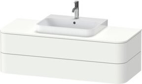 Duravit Waschtischunterschrank Happy D.2 Plus ohne Aufsatz, Weiß Seidenmatt, Wandmontage, B: 130 cm, H: 40,8 cm, T: 55 cm - Bild 1