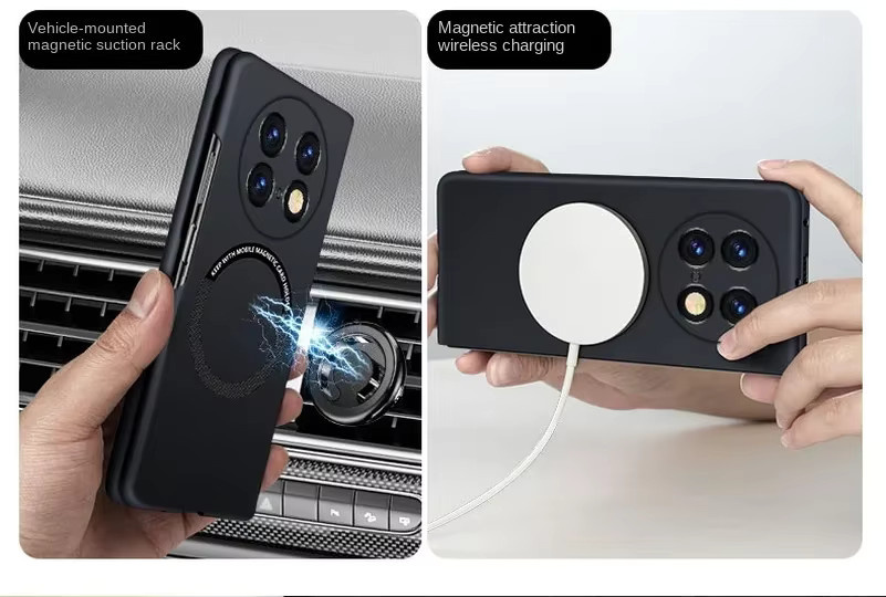 Luxus magnetische Handyhülle für OPPO Find N5, N3 und N2, ultradünne rahmenlose Schutzhülle mit MagSafe Kompatibilität, stoßfest, in Schwarz oder Blau - Bild 4