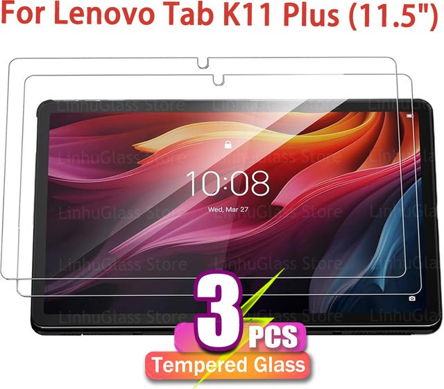 Displayschutzfolie aus gehärtetem Glas für Lenovo Tab P11 (2. Generation) und Lenovo Tab K11 Plus (11,45 Zoll), transparent, Anti-Fingerabdruck-Schutz - Bild 1