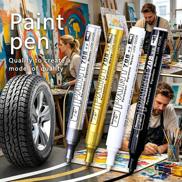 GN Permanent Metallic Farbmarker-Stifte mit Tintenset für DIY-Projekte in Gold, Silber, Weiß und Schwarz - Bild 1