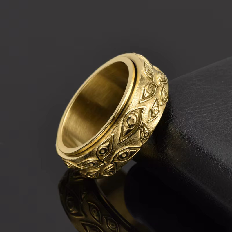 Spinner-Ring Edelstahl, Gold, Herren - Bild 2