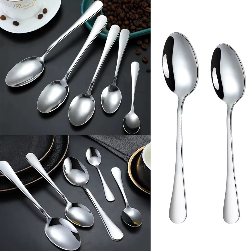 12er Set ELESAHOME Mehrzwecklöffel aus Edelstahl, poliert, Silber, Länge: 13,3 cm - Bild 2