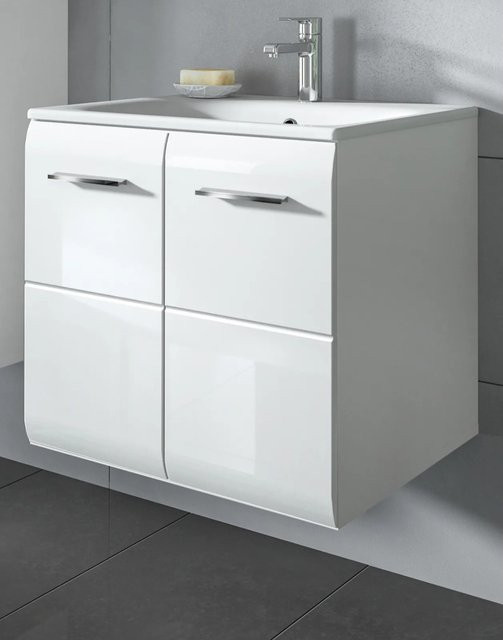 Inn.Furn Waschtisch mit Waschbecken Cover, Weiß Hochglanz, Hängend, Breite: 60 cm - Bild 1