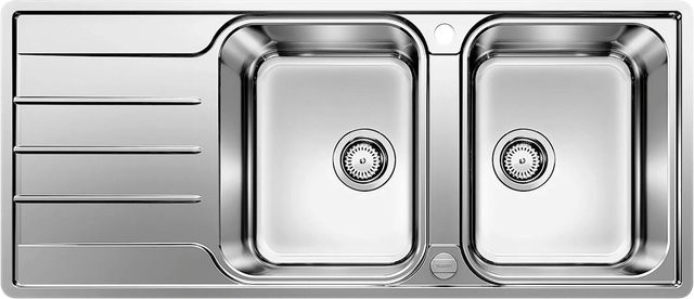 Blanco Einbauspüle Lemis 8 S-IF mit Abtropffläche aus Edelstahl in Silber, reversibel - Bild 1