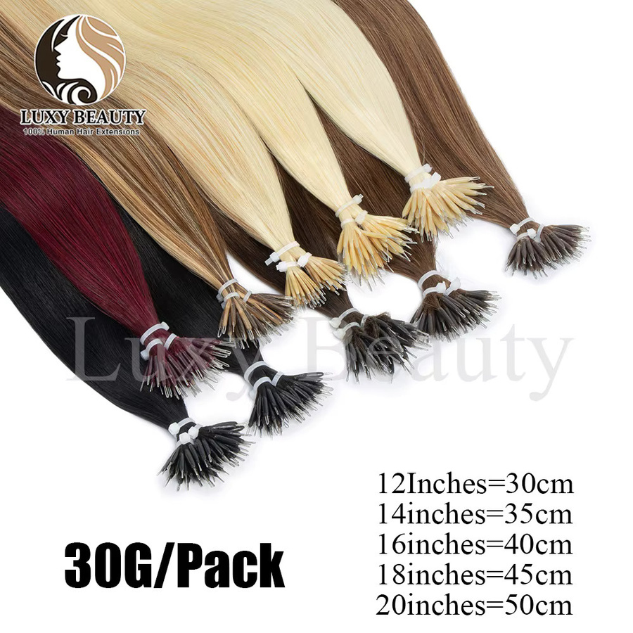 luxy beauty Echthaar-Extensions Nano-Ringe, Schwarz Braun, 30g - Bild 4