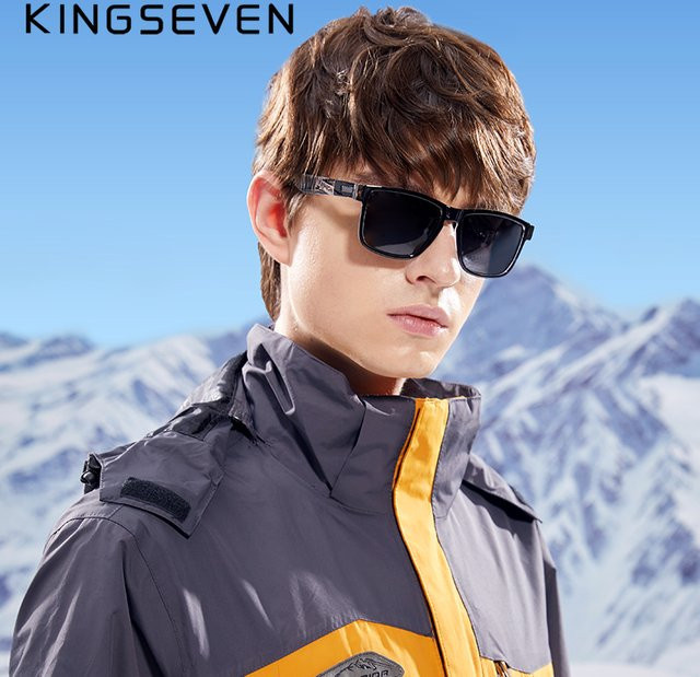 Kingseven Square Sonnenbrille, Vollrand, Kunststoff, Schwarz, Unisex - Bild 1