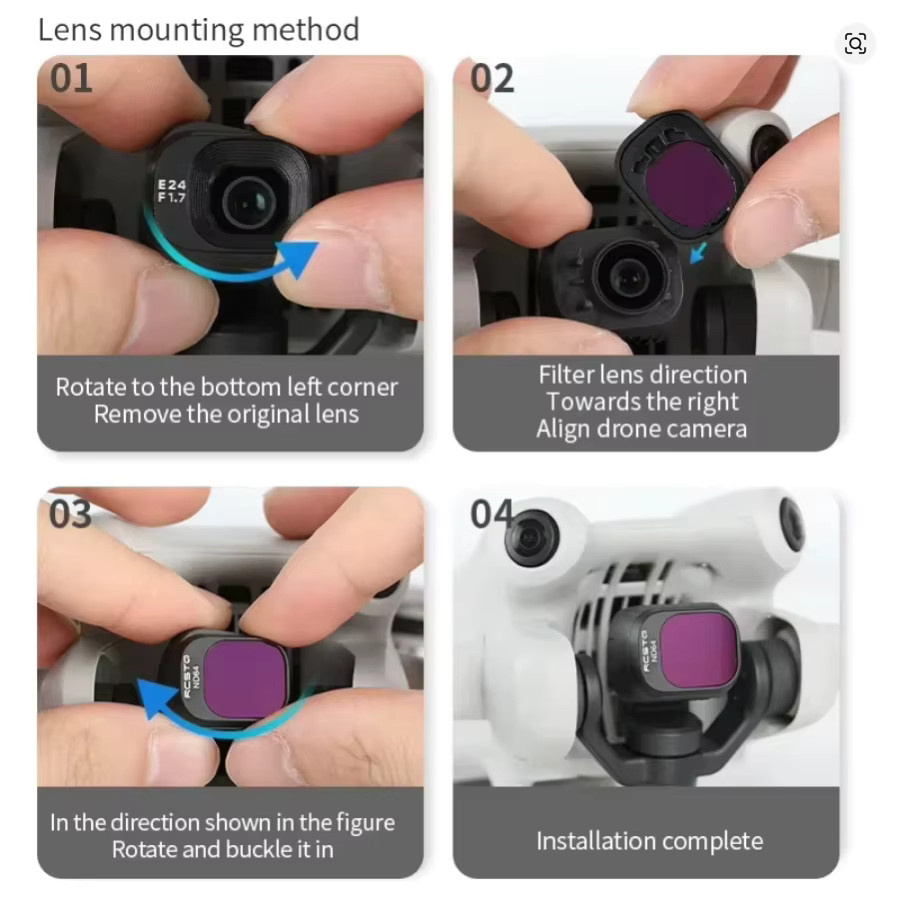 ND-Filter Set für DJI Mini 4 Pro mit UV, CPL, ND8, ND16, ND32 und ND64 Filtern für deine Drohnenkamera - Bild 1